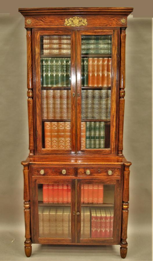 Regency simulated faux calamander bookcase