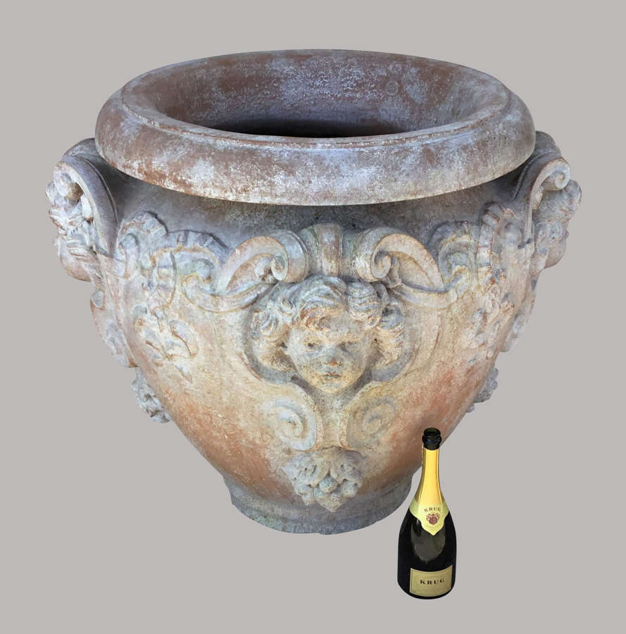 C19th large terracotta Doulton urn