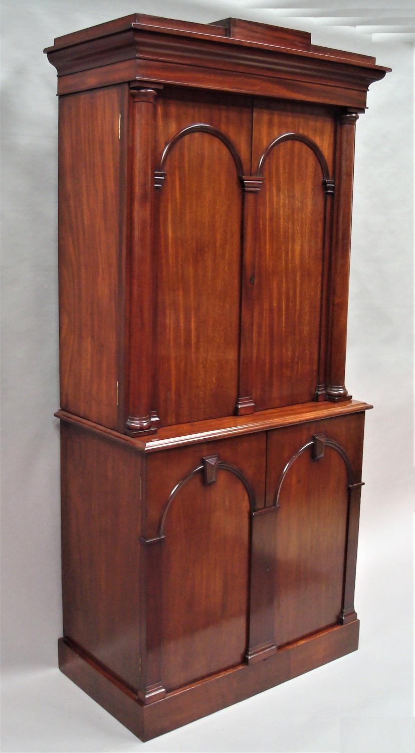 George IV mahogany fitted library cabinet