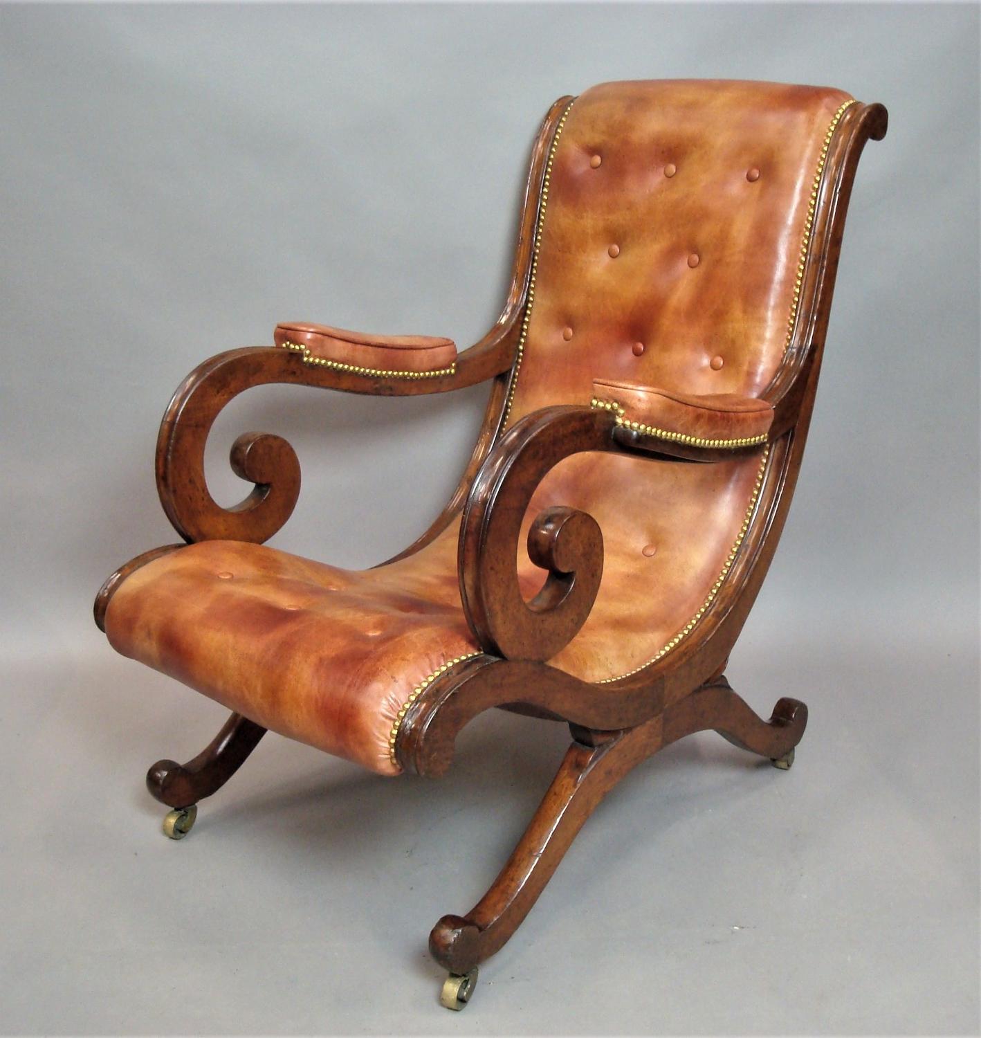 Regency mahogany and leather chair