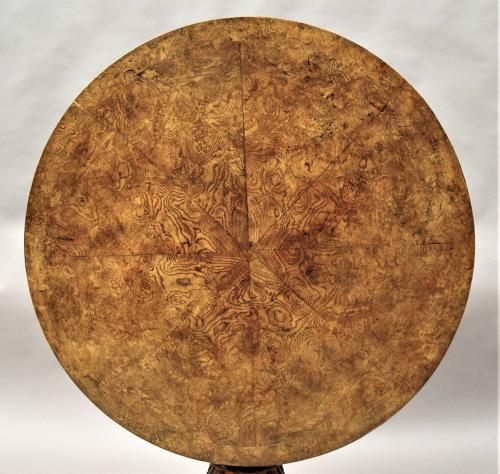 Regency burr ash, elm and oak centre table