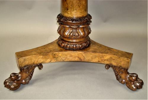 Regency burr ash, elm and oak centre table