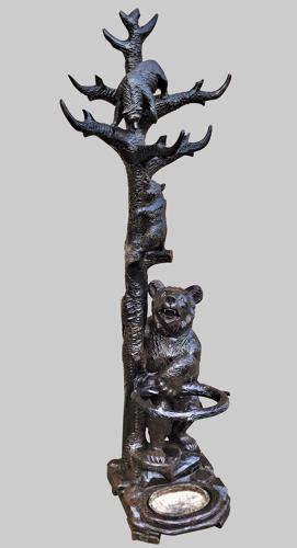 C19th carved bear hall stand