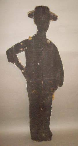 C20th carved wood and painted colonial cricketer