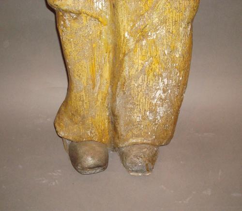 C20th carved wood and painted colonial cricketer