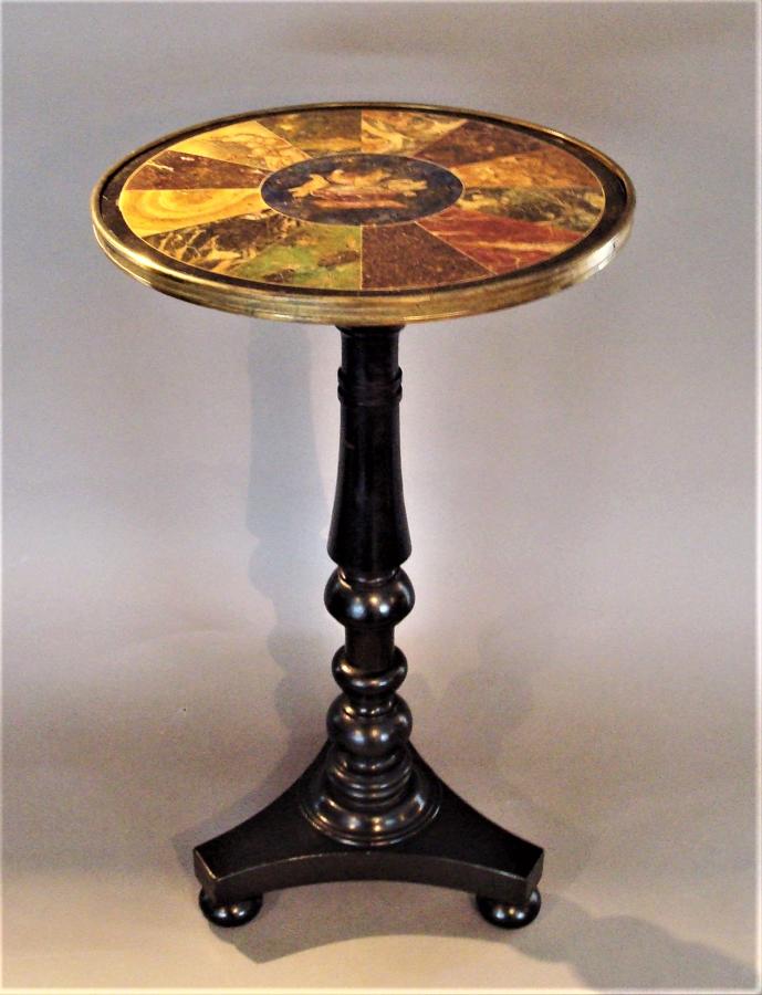 Regency painted simulated marble top occasional table