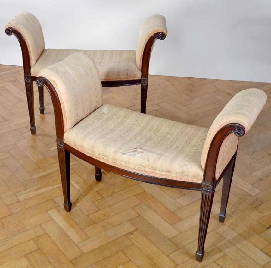 George III pair of mahogany window seats