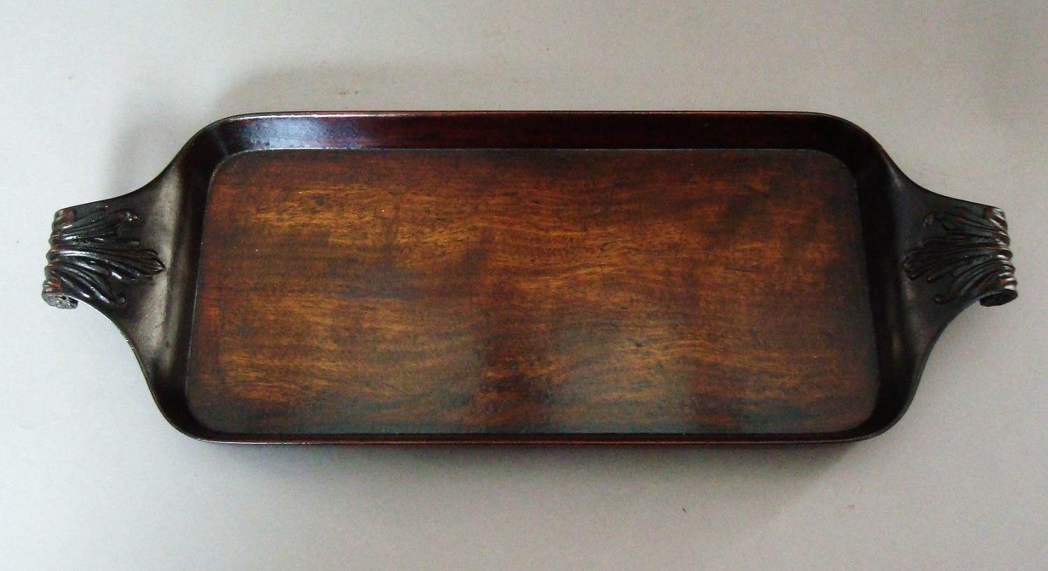 George III carved mahogany tray