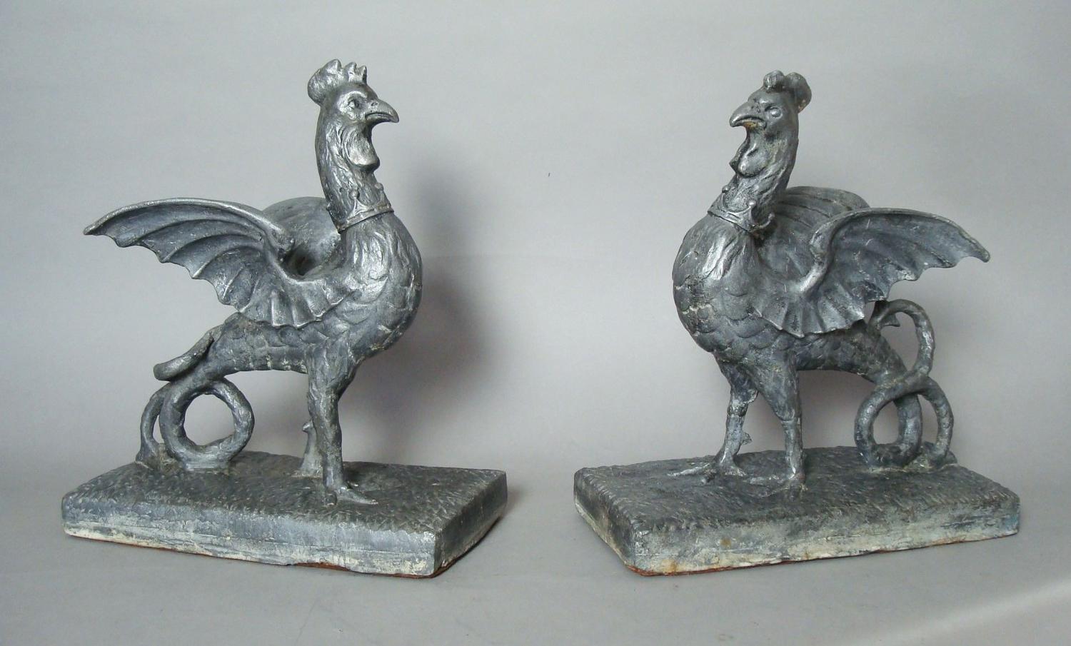 C18th pair of lead Cockertrice