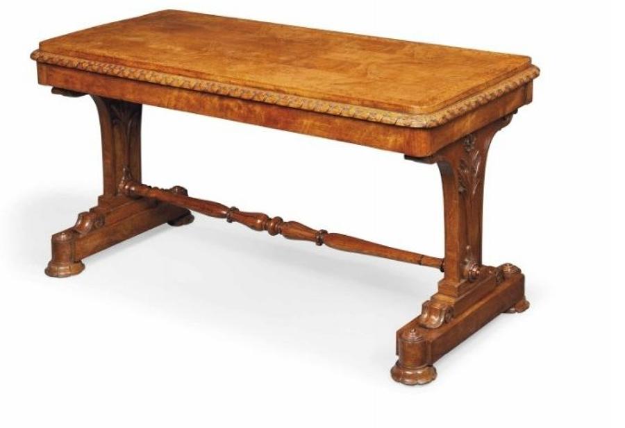 Geo IV figured oak centre table