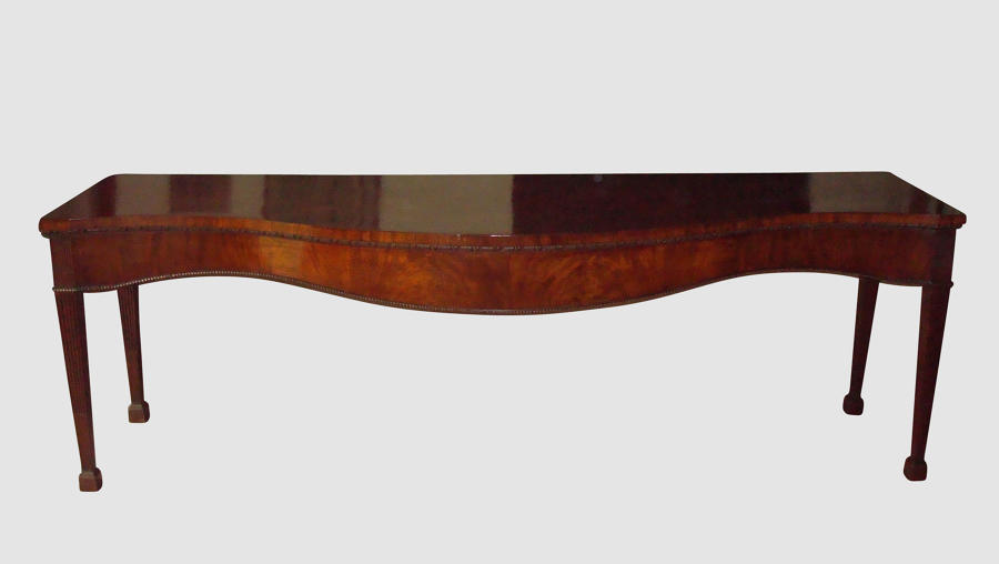 George III mahogany, serpentine serving table
