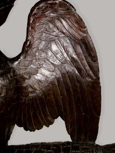 C19th carved Black Forest eagle coat rack