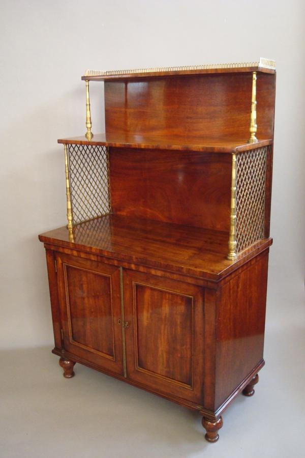 Regency mahogany dwarf bookcase