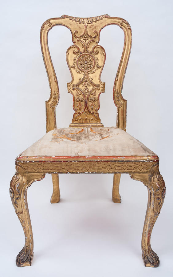 George I style gilt wood and gesso side chair
