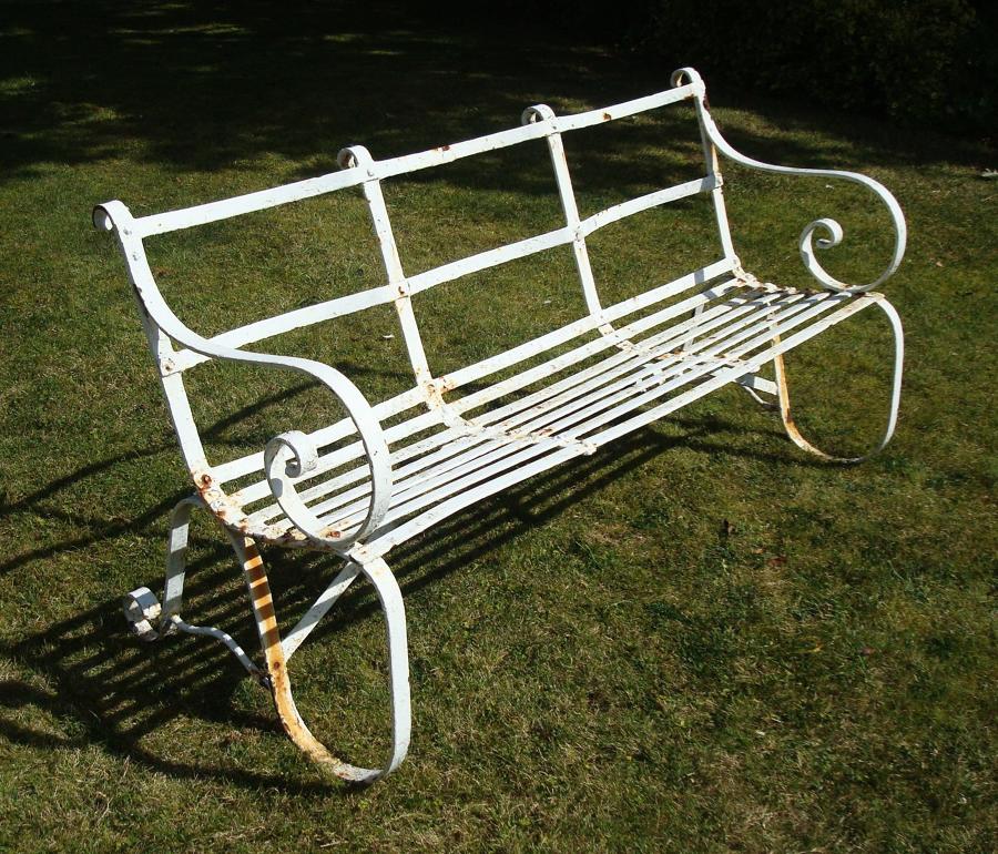 Regency wrought iron garden seat