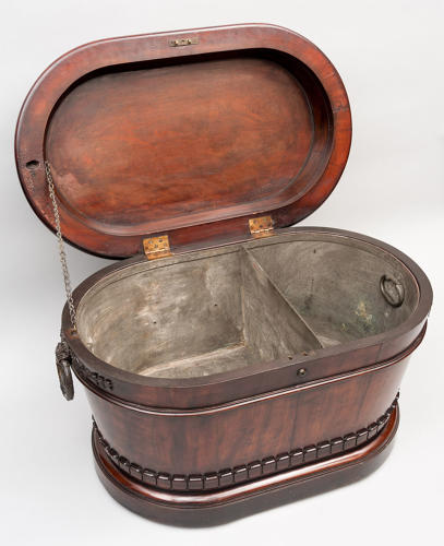Regency mahogany and bronze mounted oval wine cooler