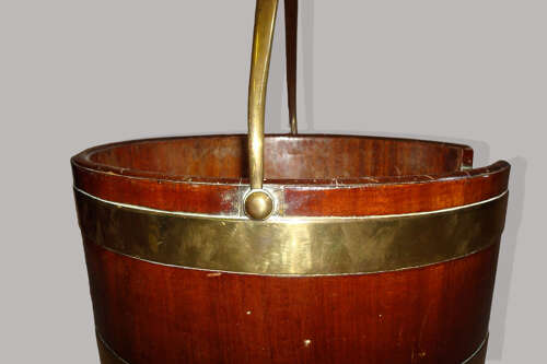 George III brass bound mahogany plate buckets