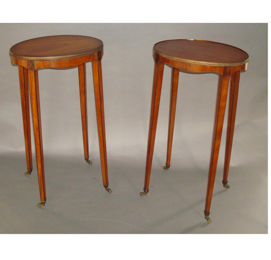 George III matched pair of satinwood urn stands