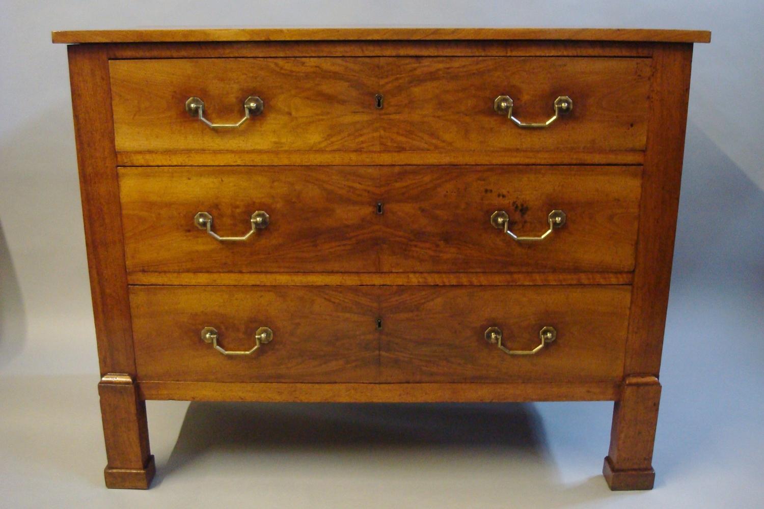 C19th French walnut commode