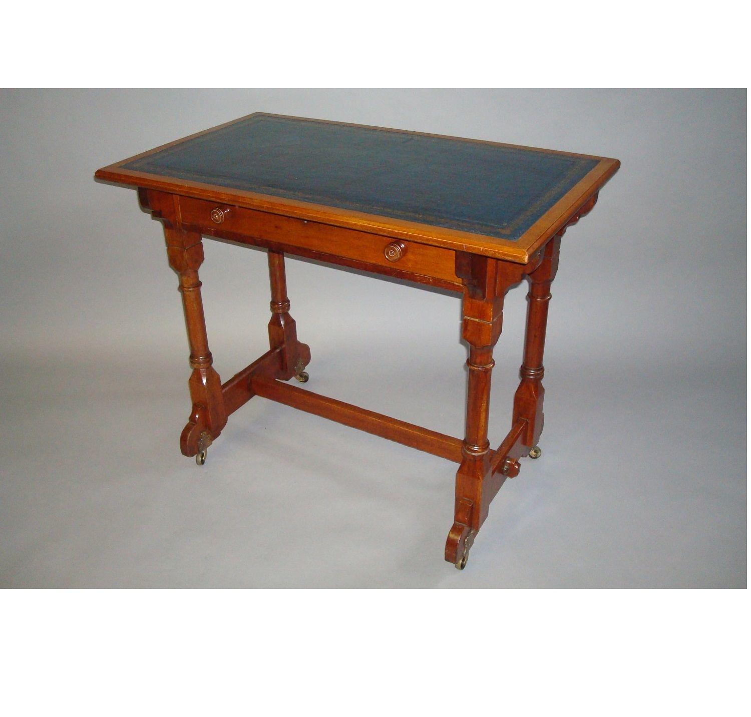 C19th walnut writing table stamped Gillows