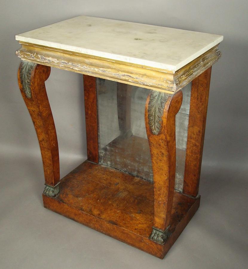 Regency burr elm console table