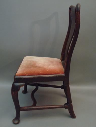 George I walnut cabriole leg side chair