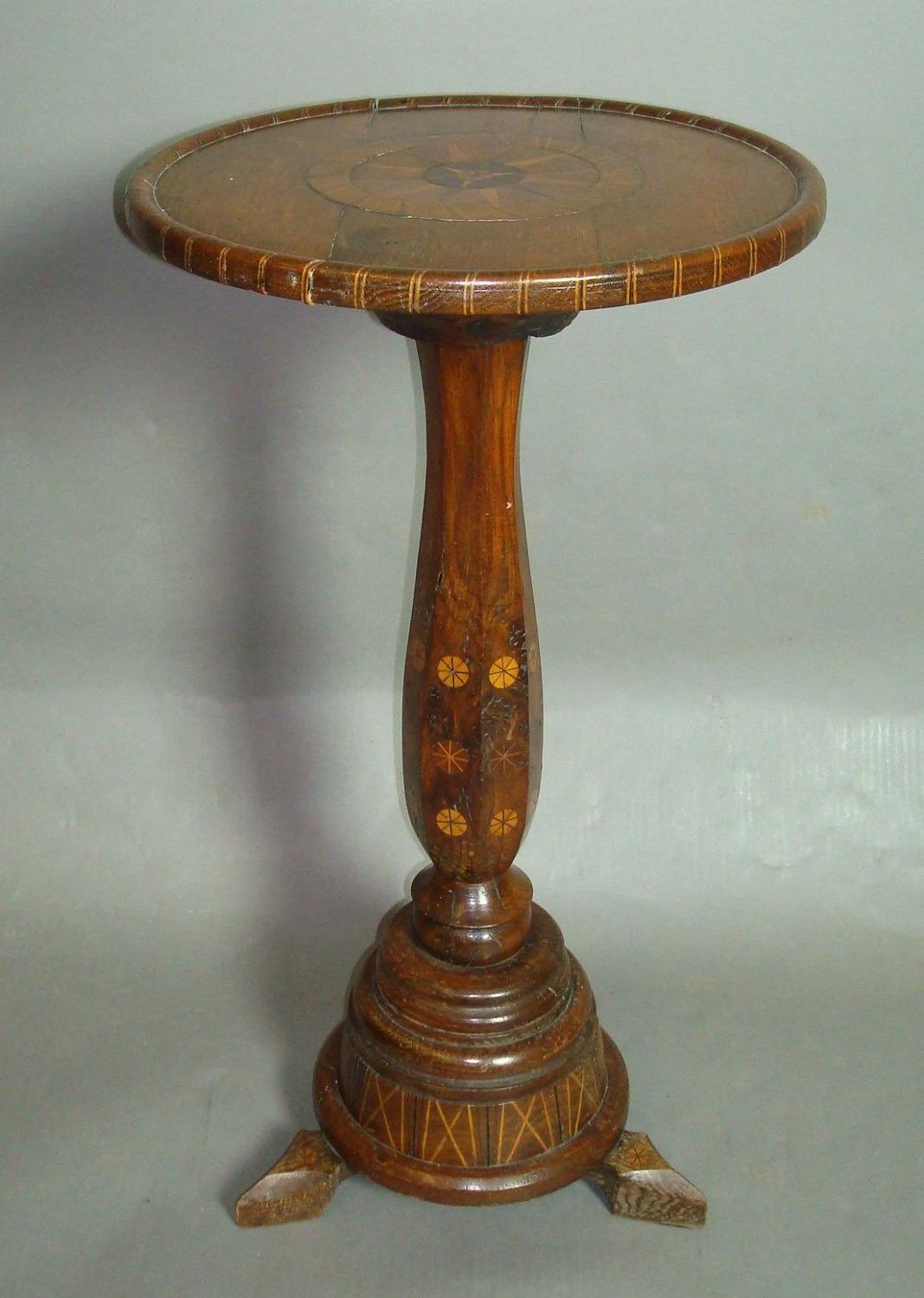 C19th querky oak inlaid table