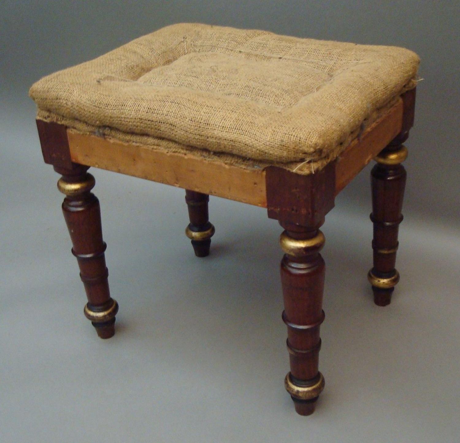 George IV mahogany dressing stool