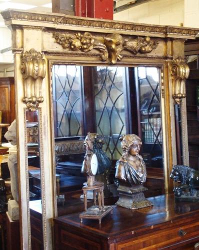 Regency carved giltwood Irish wall mirror