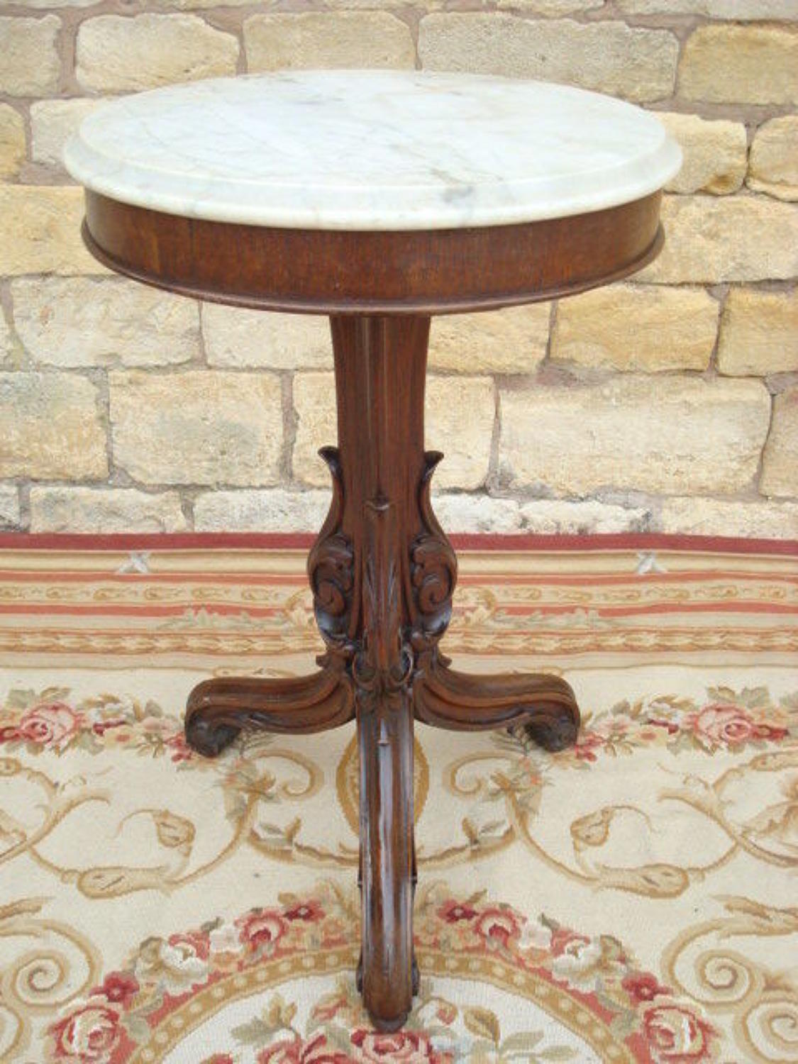 Geo IV Gothic carved oak tripod occasional table