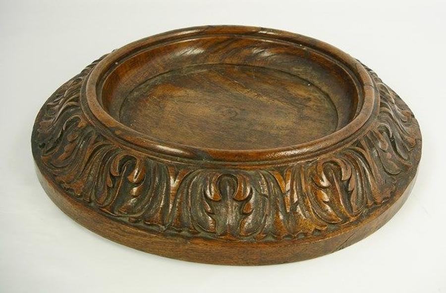 C19th oak bottle coaster