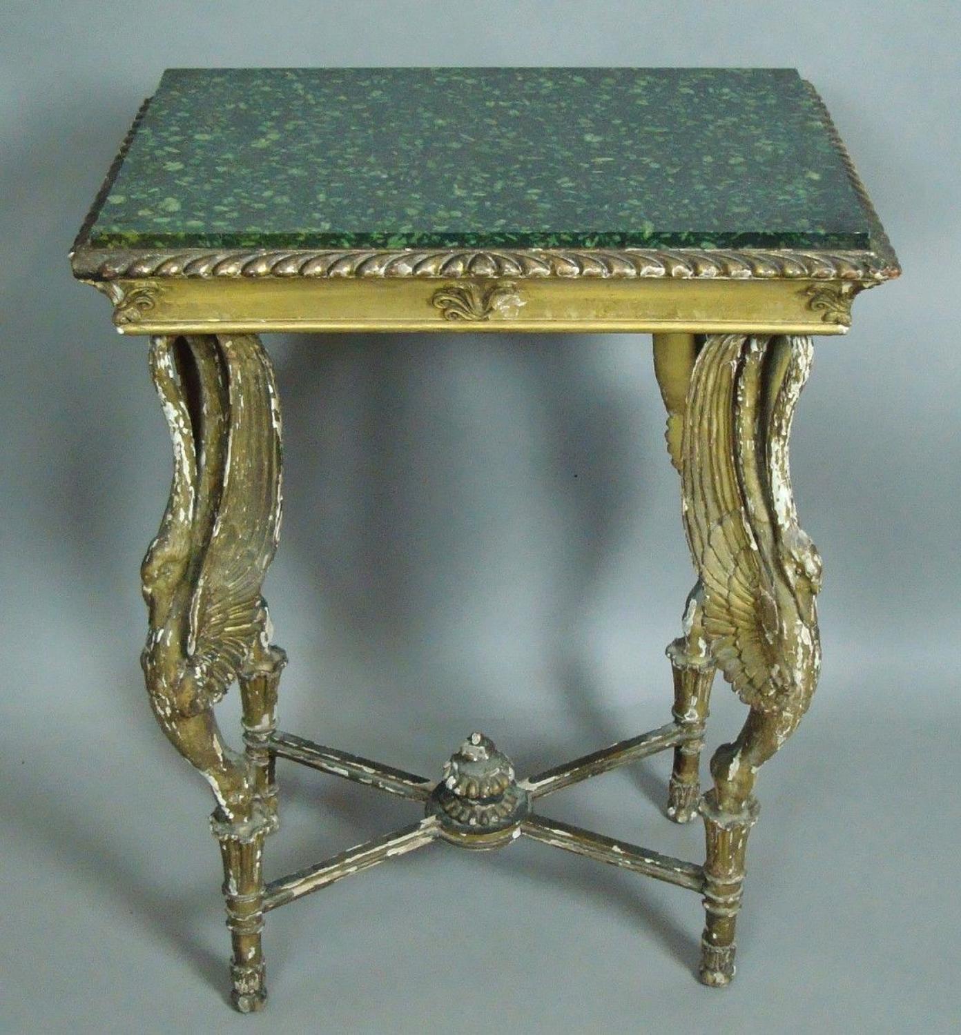 C19th good Russian giltwood table