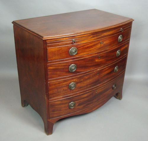 George III mahogany bow chest of drawers