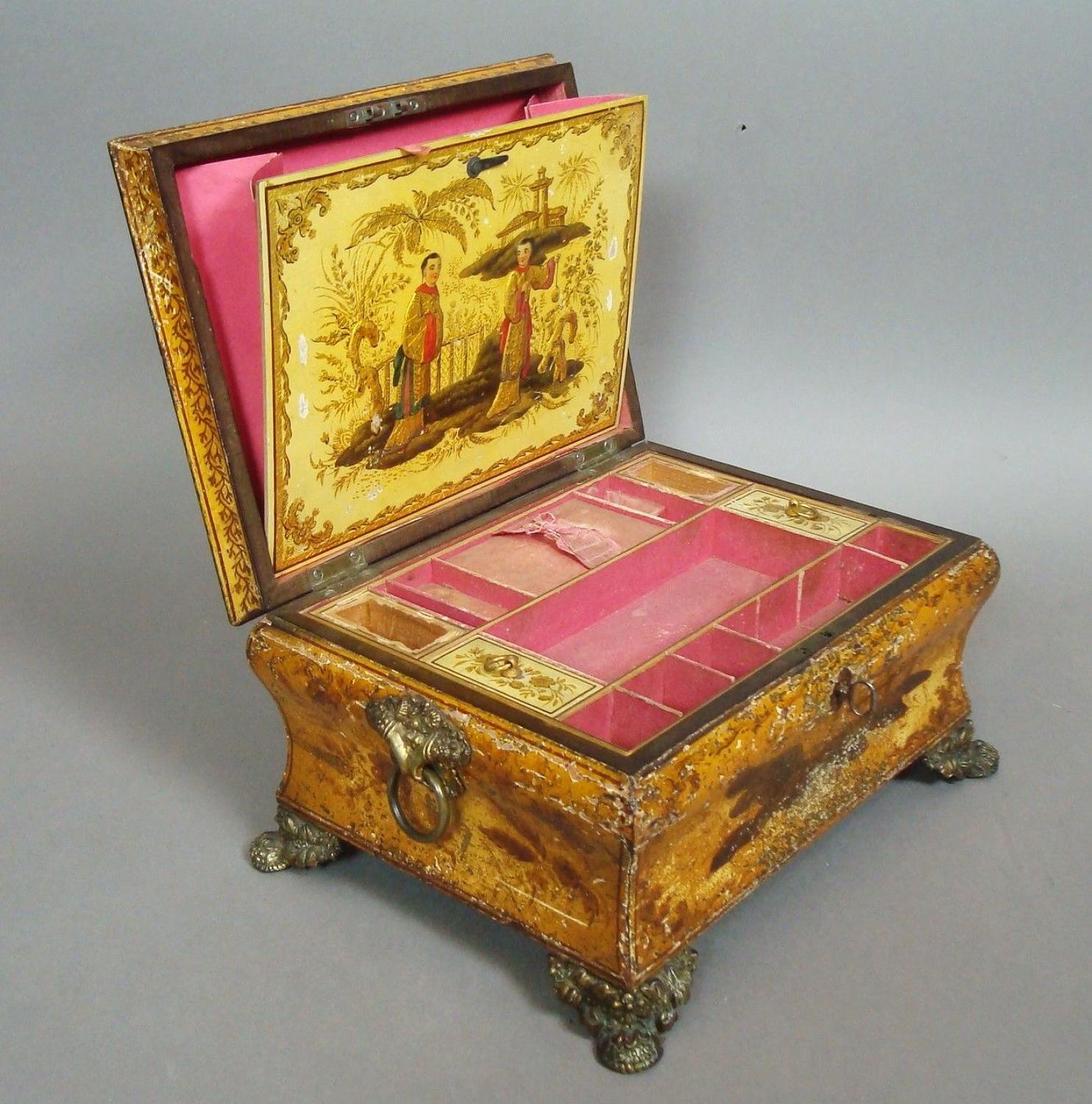 Regency Chinoiserie Sewing/Jewellery Box