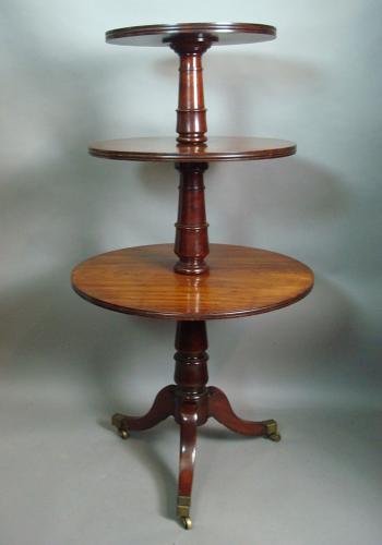 Large Regency mahogany three tier dumb waiter