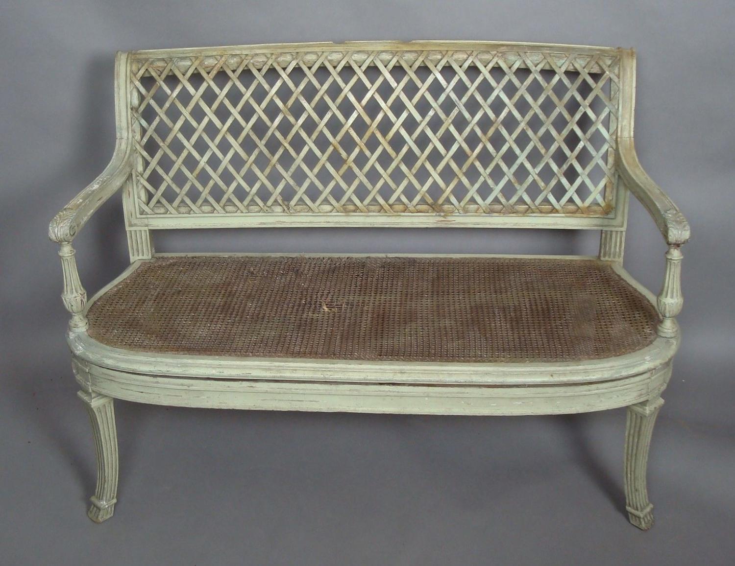C19th continental painted settee