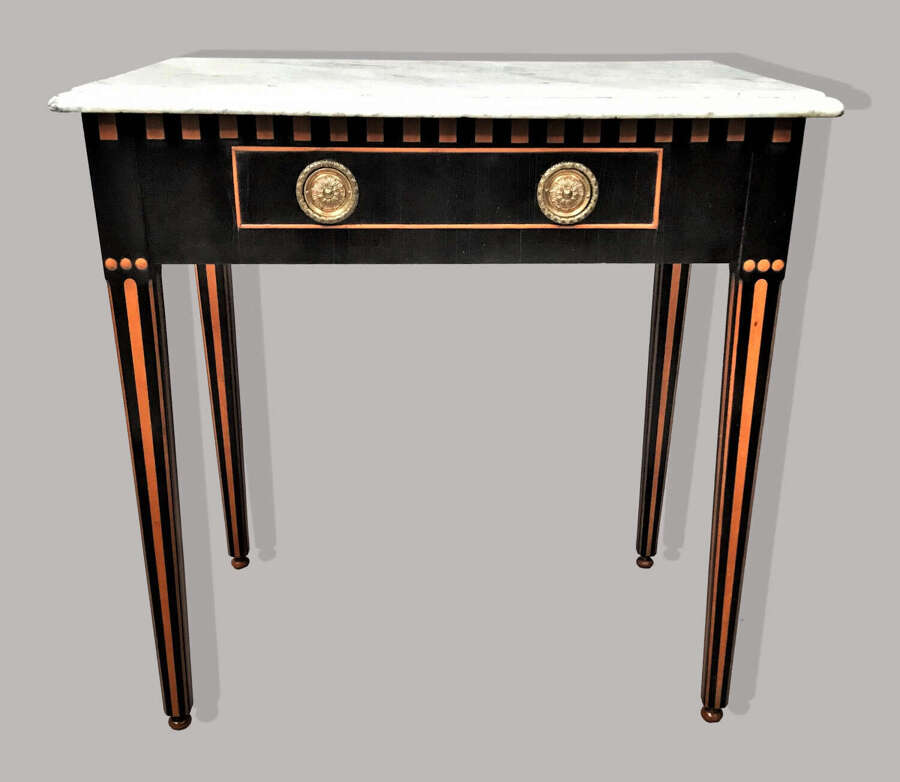 C19th Dutch ebony and satinwood side table
