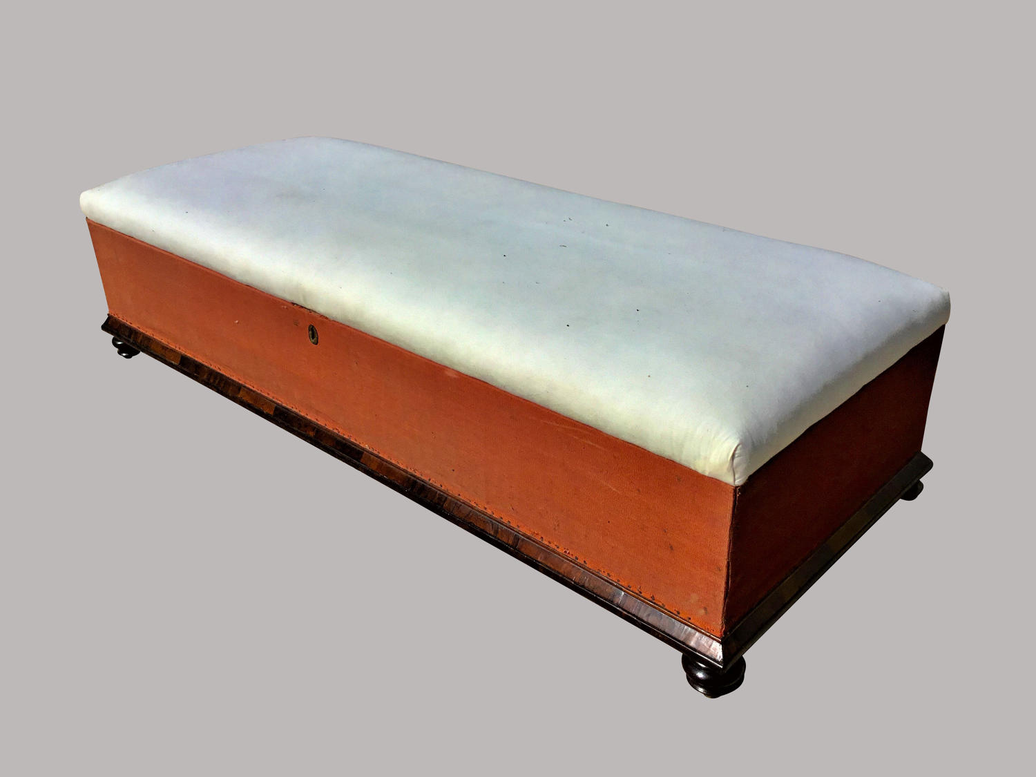 C19th large upholstered ottoman
