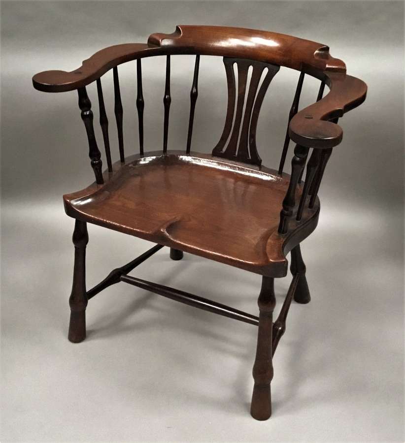 George II mahogany windsor type armchair