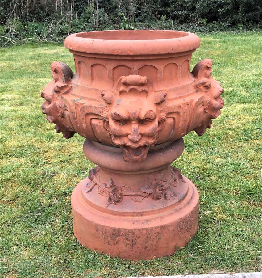 C19th terracotta garden urn