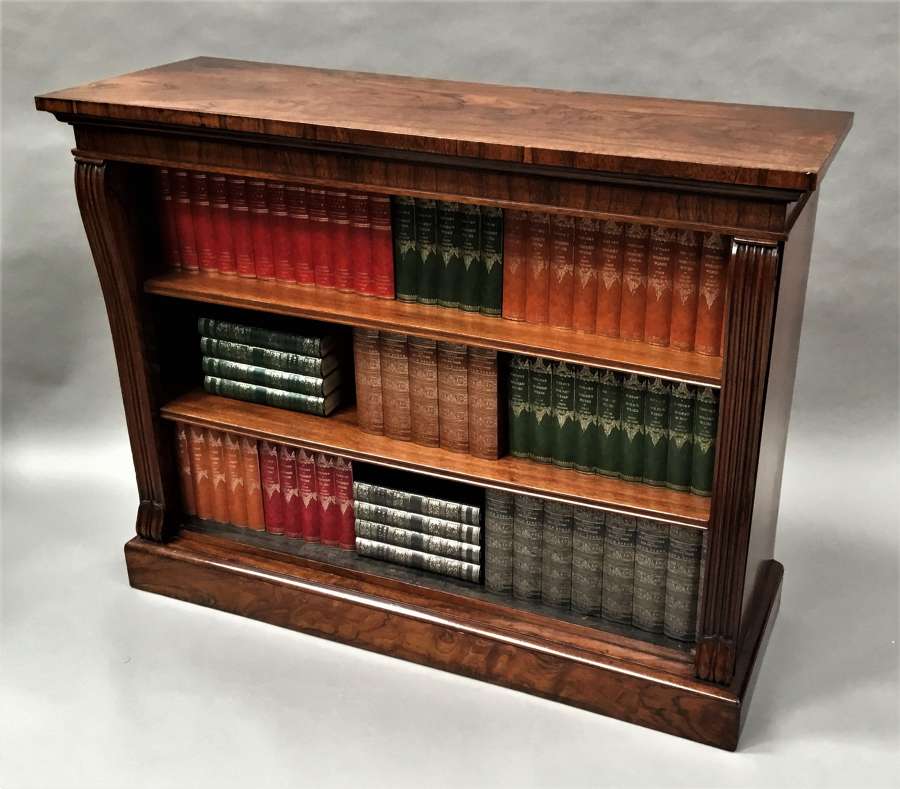 Regency rosewood open dwarf bookcase