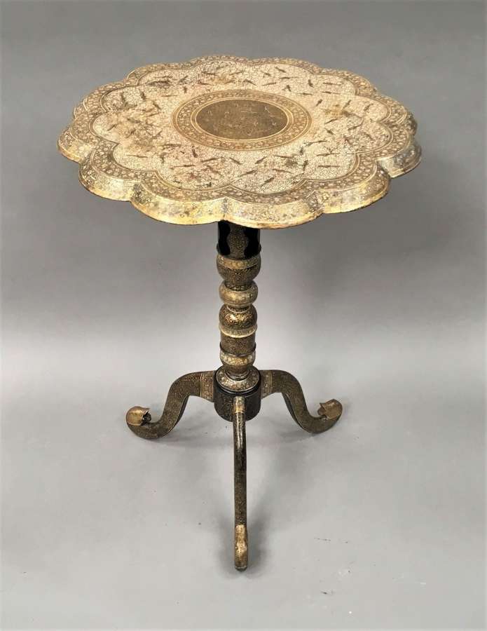 Late C19th Kashmir table with fine detailed paintwork
