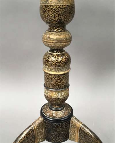 Late C19th Kashmir table with fine detailed paintwork