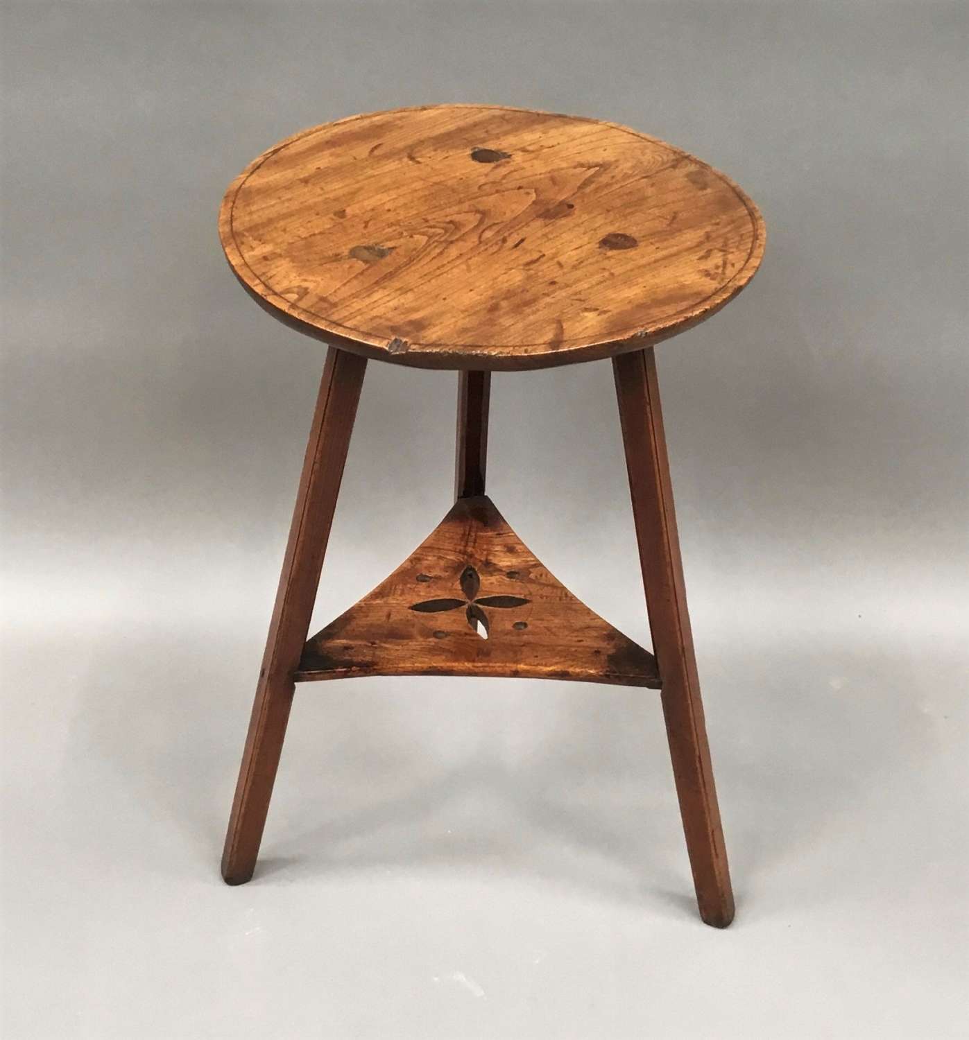 C18th elm cricket table of small proportions