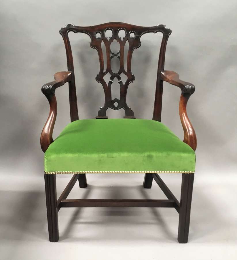 Georgian mahogany armchair in the Chippendale manner
