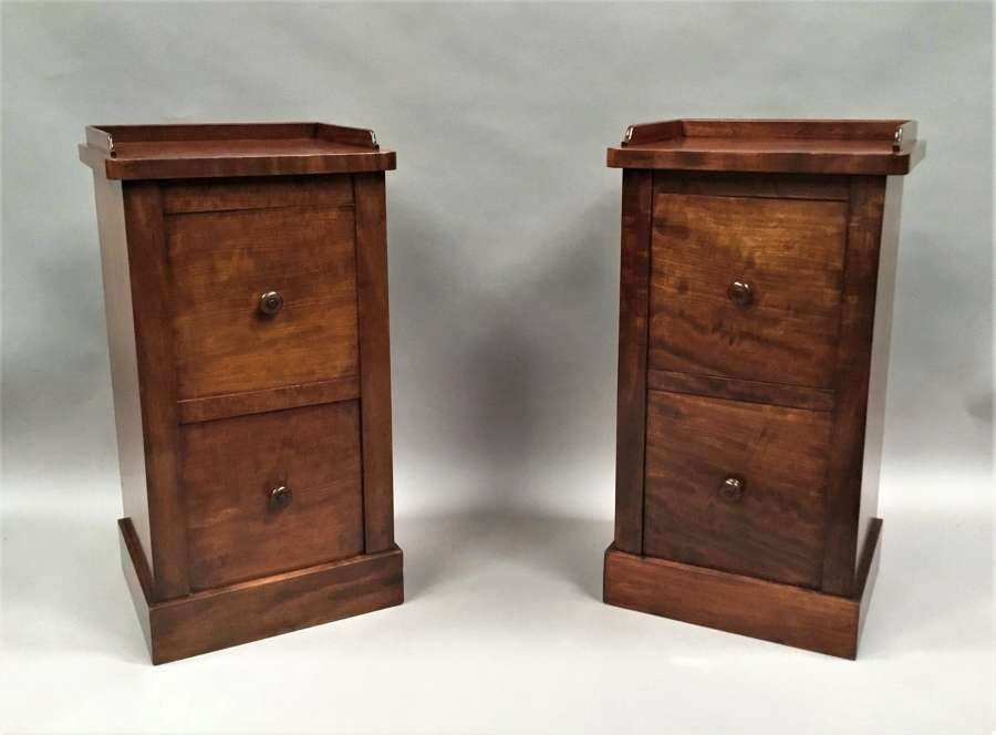 Regency pair of mahogany bedside cabinets by Holland and Sons