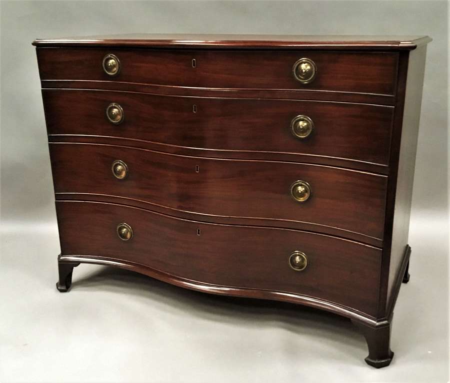 George III mahogany serpentine chest of drawers