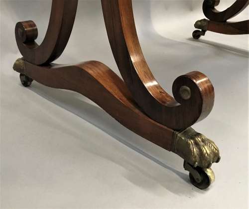 Smart Regency rosewood brass mounted centre table
