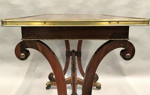 Smart Regency rosewood brass mounted centre table