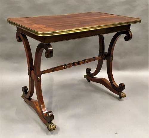 Smart Regency rosewood brass mounted centre table